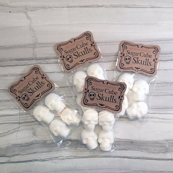 Bags of Skull Sugar Cubes, Dem Bones Original Kraft Label