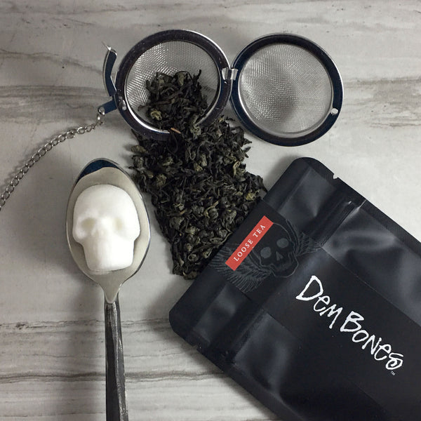 Tea Git Box, Wake the Dead Tea, Skull Sugar Cubes, Tea Infuser Ball