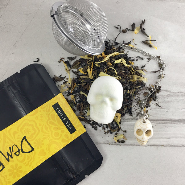 Tea Git Box, Pushing Up Daisies Tea, Skull Sugar Cubes Tea Infuser Ball