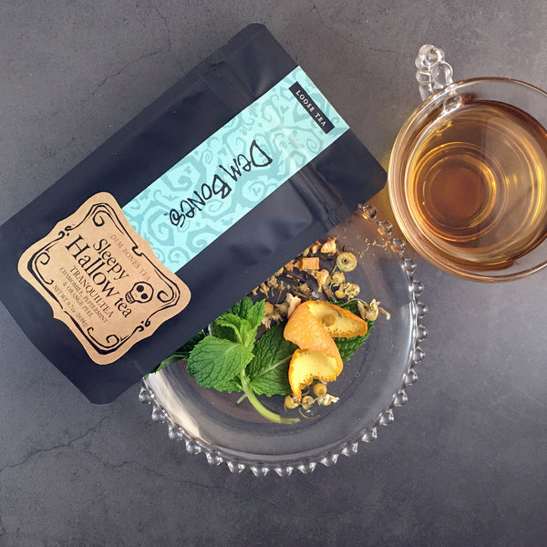 Tea Git Box, Sleepy Hallow Herbal Tea, Sugar Cubes,Tea Bag