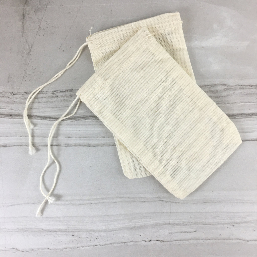 Reusable Tea Bags, 4 Pack Unbleached Muslin Bags