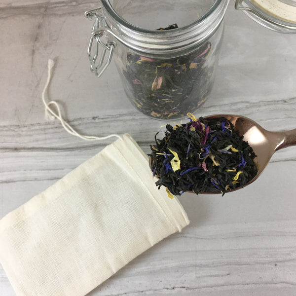 Reusable Tea Bags, 4 Pack Unbleached Muslin Bags