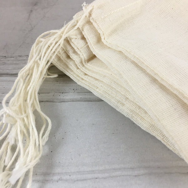 Reusable Tea Bags, 4 Pack Unbleached Muslin Bags